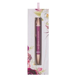 1220000133563 His Grace Is Enough Classic Pen In Plum 2 Corinthians 12:9