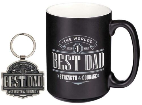 1220000137691 Worlds Best Dad Ceramic Mug And Keyring Gift Set