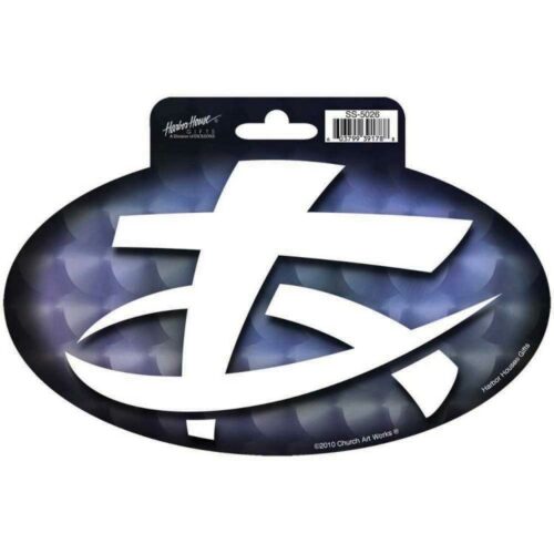 603799391788 Ichthus Cross Holographic Auto Decal (Bumper Sticker)