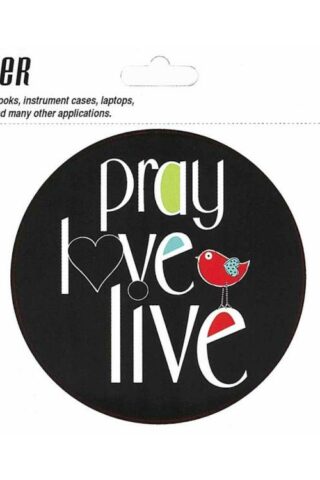 603799435536 Pray Love Live Round Auto Decal (Bumper Sticker)