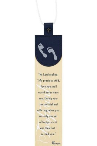 603799537964 Footprints Faux Leather Bookmark