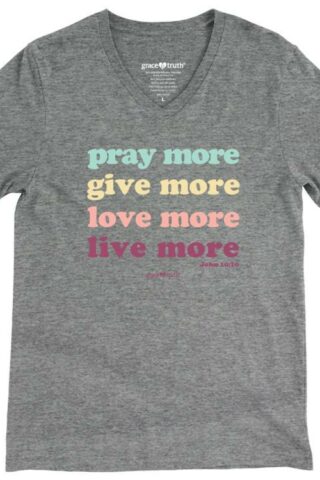 612978550076 Grace And Truth Live More V Neck (Large T-Shirt)