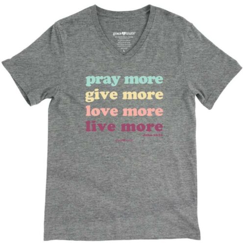 612978550076 Grace And Truth Live More V Neck (Large T-Shirt)