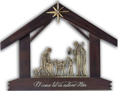 785525304023 Holy Family Wood And Metal Nativity