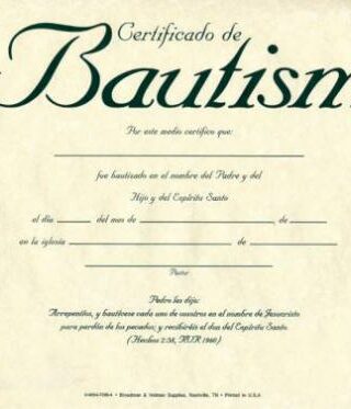 9780805473568 Certificate Of Baptism