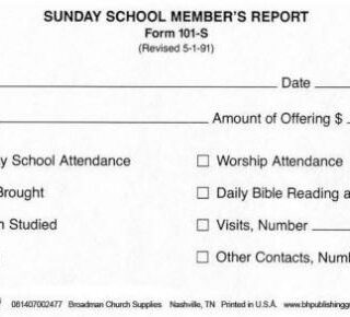 9780805480313 Sunday School Members Report