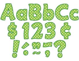 0088231953456 Lime Polka Dots Funtastic Font Letters Combo Pack