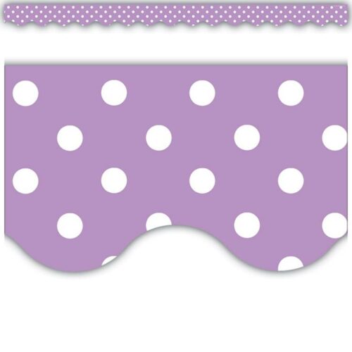 0088231955979 Orchid Polka Dots Scalloped Border Trim