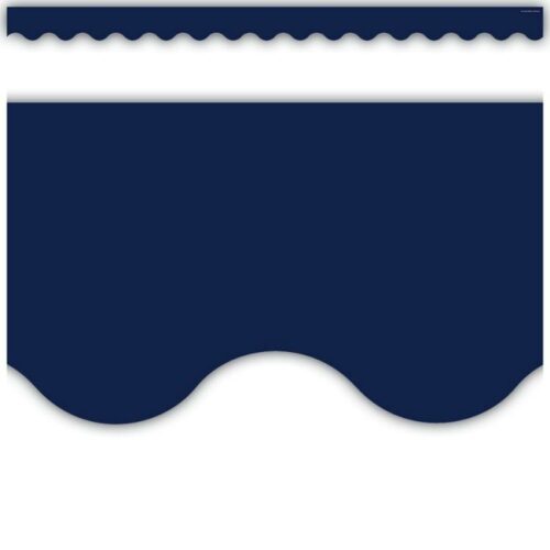 0088231958611 Navy Scalloped Border Trim