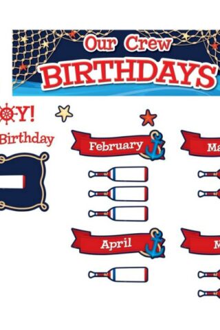 0088231988960 Nautical Our Crew Birthdays Mini Bulletin Board