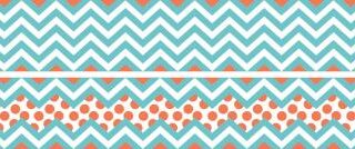 0704068009868 Chevron Turquoise Double Sided Border