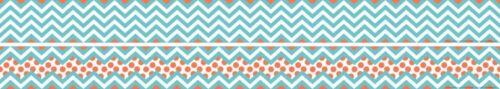 0704068009868 Chevron Turquoise Double Sided Border