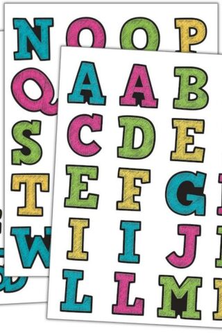 088231950172 Chalkboard Brights Alphabet Stickers