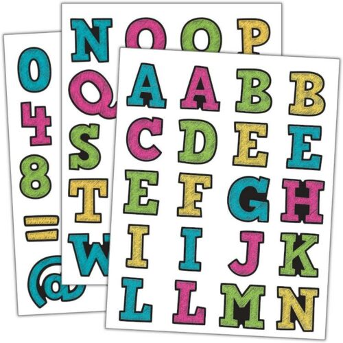 088231950172 Chalkboard Brights Alphabet Stickers