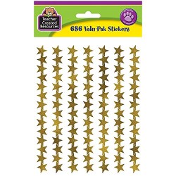 088231957997 Gold Foil Star Valu Pak Stickers