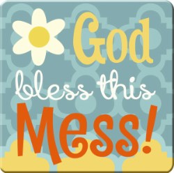 759830244527 Retro Kitchen God Bless This Mess (Magnet)