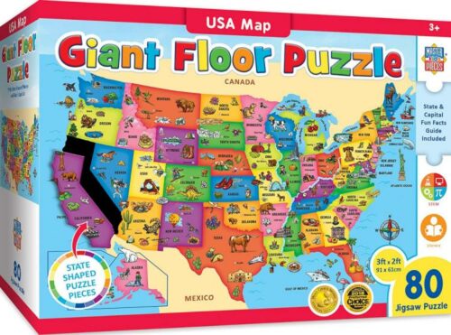 705988120015 USA Map Giant Floor Puzzle 80 Piece Shaped