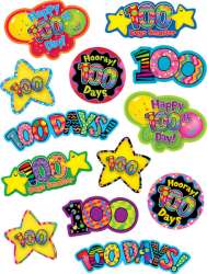 030554058929 Poppin Patterns Hooray 100th Day Stickers