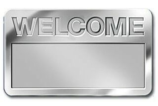 081407006086 Welcome Badge With Cut Out Lettering