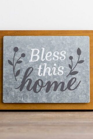 081983655470 Bless This Home Wood And Metal (Plaque)