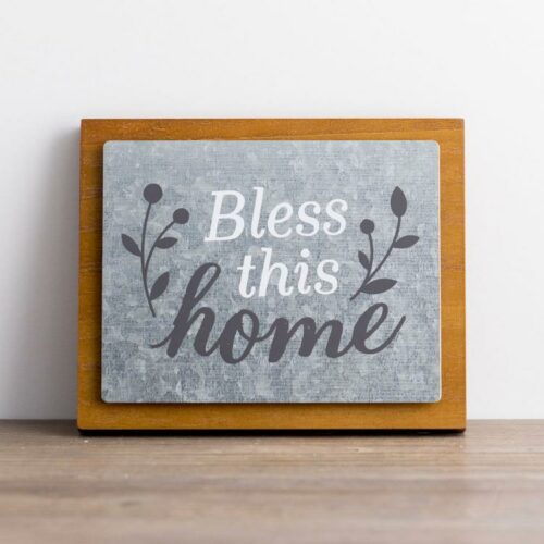 081983655470 Bless This Home Wood And Metal (Plaque)