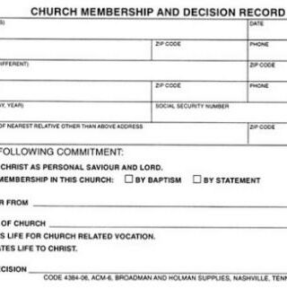 9780805480696 Church Membership And Decision Record