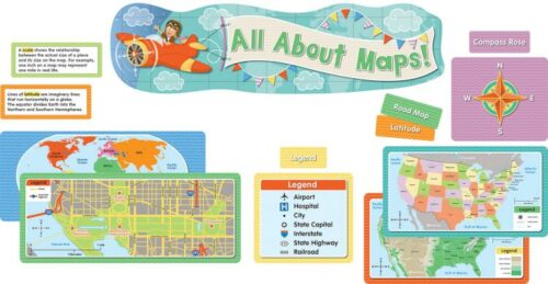 9781483836676 All About Maps Mini Bulletin Board Set