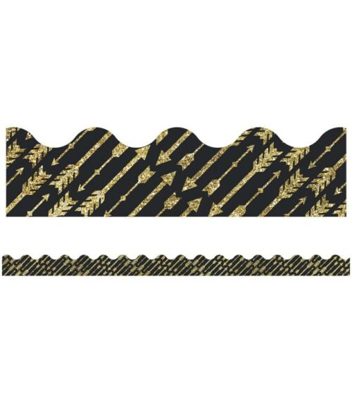 9781483843551 Sparkle And Shine Gold Glitter Arrows Scalloped Borders