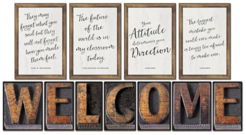 9781483844107 Industrial Chic Welcome Bulletin Board Set