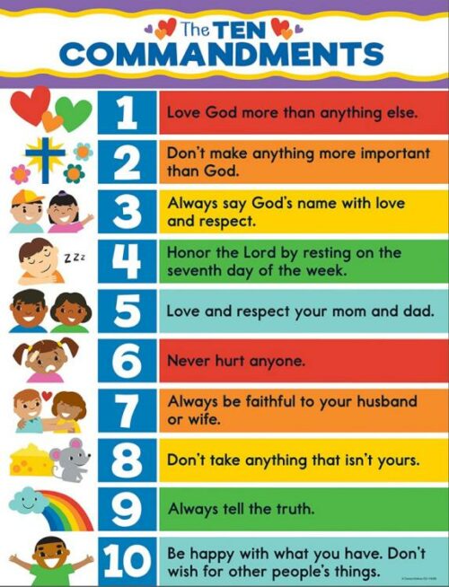 9781483853765 10 Commandments Chart