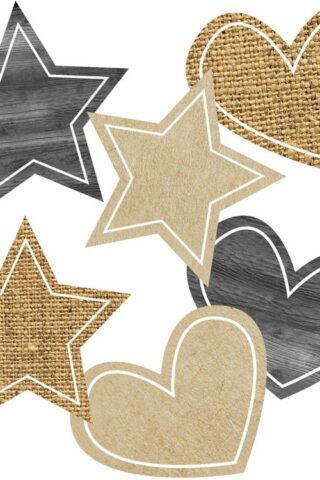 9781483854663 Simply Stylish Burlap Stars And Hearts Cut Outs