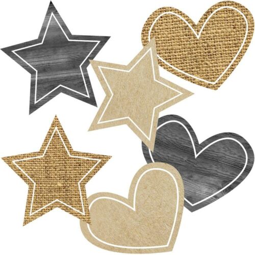 9781483854663 Simply Stylish Burlap Stars And Hearts Cut Outs