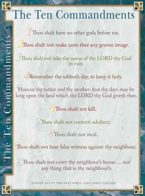 9789901982035 10 Commandments KJV Wall Chart Laminated