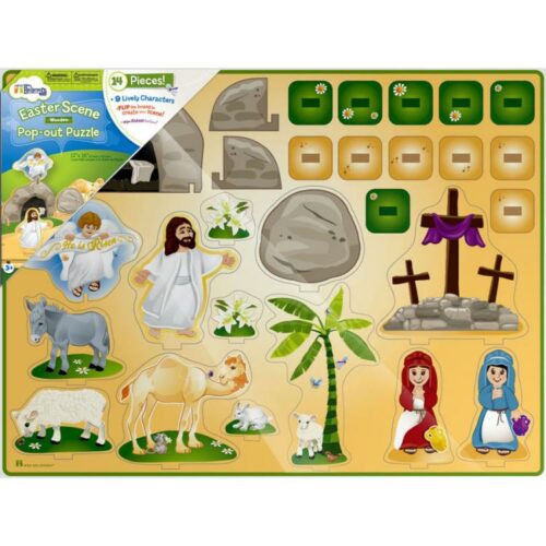 897757002346 Easter Scene Wooden Pop Out Puzzle