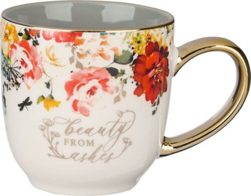 6006937153073 Inspirational Scripture Ceramic Coffee & Tea Mug w/Gold for Women: Beauty from A