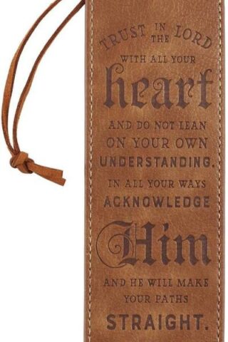 1220000134324 Brown Faux Leather Bookmark  Trust in The Lord - Proverbs 3:5 Bible Verse Inspir