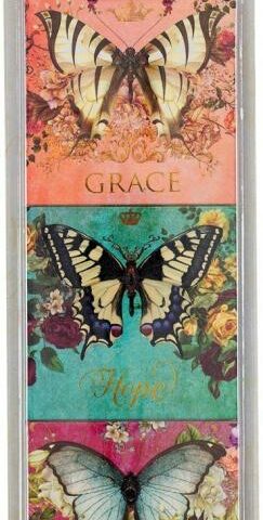 1220000322912 Decorative Inspirational Colorful Butterfly 3 Piece Refrigerator Magnet Set for