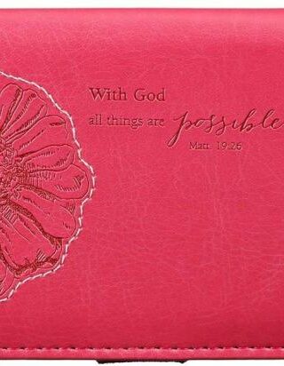6006937117075 Checkbook Cover Pink All Things Possible Matt. 19:26