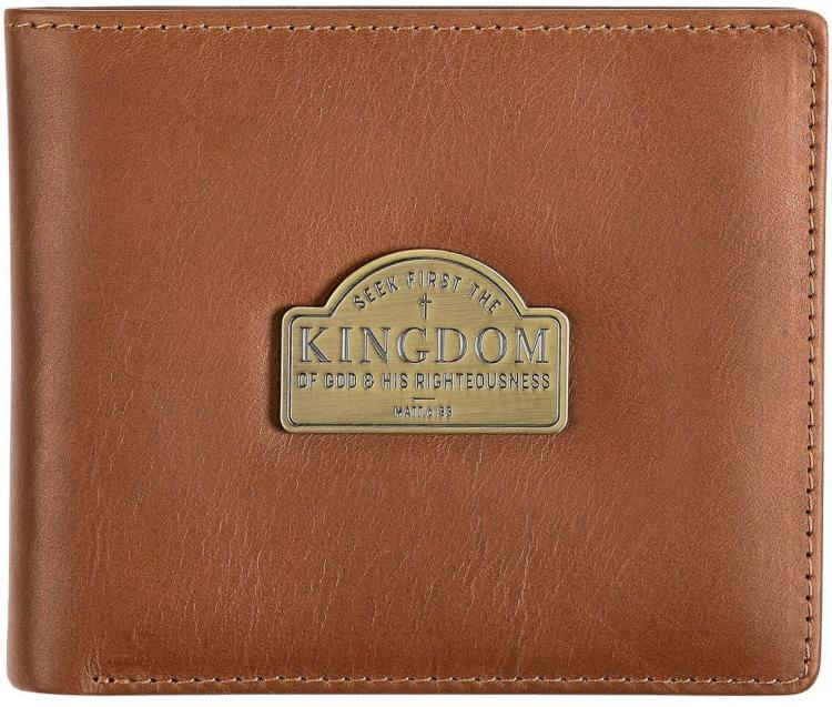 6006937157767 Genuine Full Grain Leather RFID Blocking Scripture Wallet for Men: Seek First th