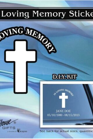 603799584791 In Loving Memory Cross Window Sticker (Bumper Sticker)