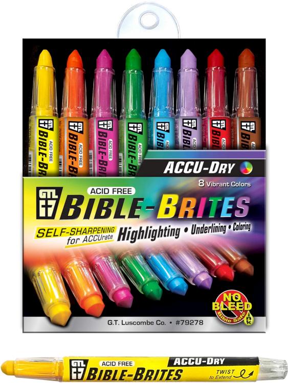 634989792788 Accu Dry Bible Brites Highlighter 8 Pack