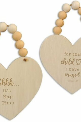 785525320610 For This Child We Prayed Door Hanger With Beads And Cross