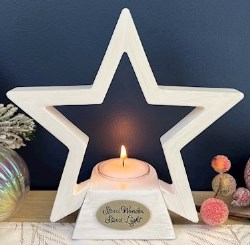 785525320801 Star Of Wonder Candle Holder With LED Tea Light