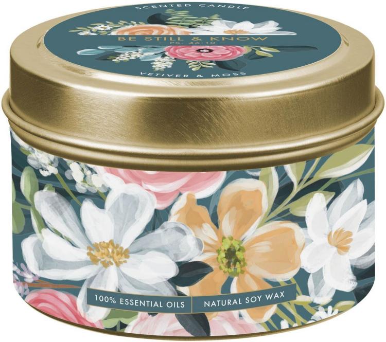 1220000328341 All Natural Soy Wax Scented Candle for Women: Be Still & Know Inspirational Scri