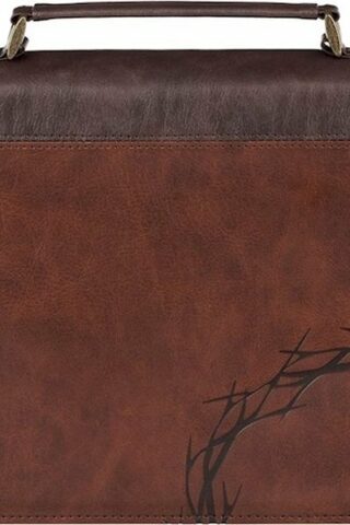 1220000329935 Premium Vegan Leather Inspirational Bible Cover for Men & Women: Debossed Crown