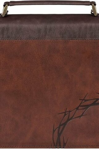 1220000720015 Premium Vegan Leather Inspirational Bible Cover for Men & Women: Debossed Crown