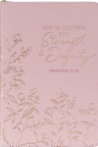 9781639526901 Strength And Dignity Pink Journal With Zippered Closure Proverbs 31:25