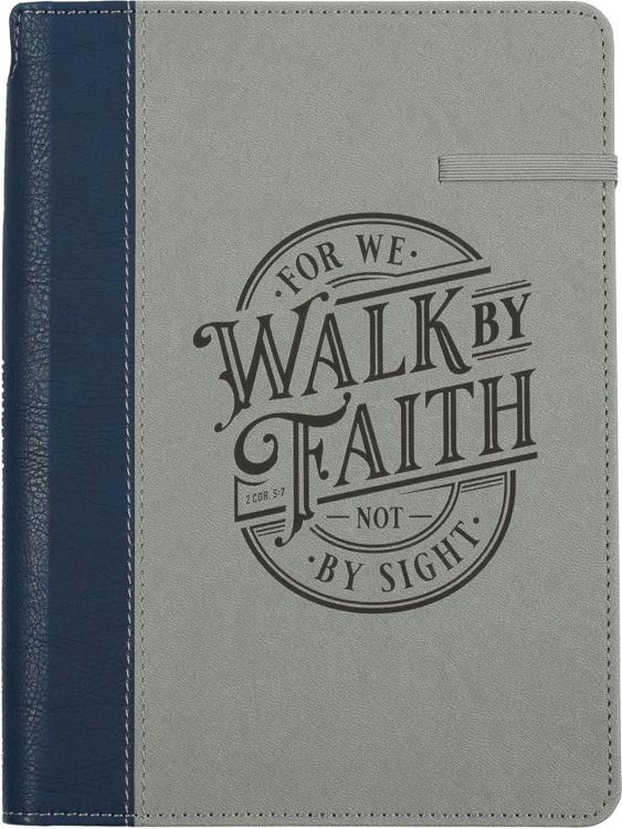 9781639527014 Walk By Faith Navy And Gray Classic Journal With Elastic Closure And Pen Ho