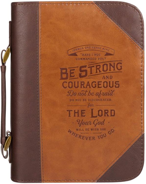 1220000138971 Classic Bible Cover Be Strong and Courageous Joshua 1:9 Faux Leather