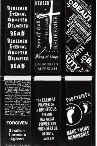 6006937095946 Set of 6 Black and White Gospel Salvation Inspirational Magnetic Bible Verse Boo